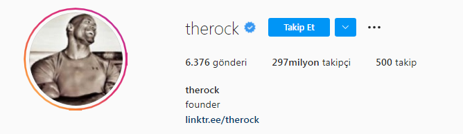 En fazla takipçisi olan hesap therock