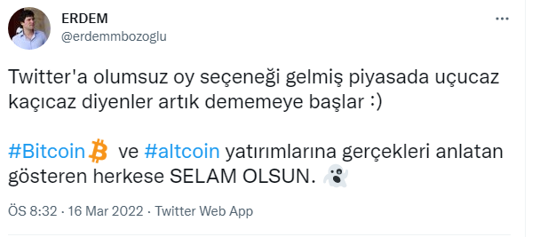 Twitter olumsuz oy