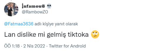 TikTok dislike