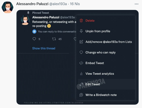 Twitter düzenleme özelliği