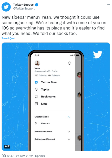 Twitter'da yeni görünüm