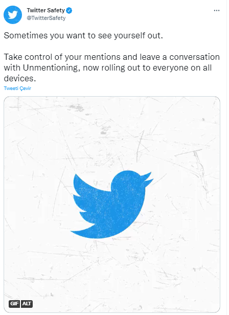 Twitter Unmention özelliği