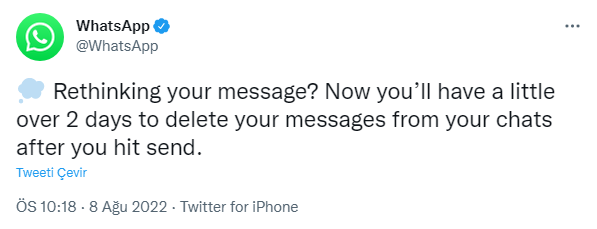 WhatsApp mesajları silme