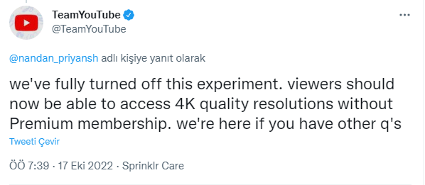 Youtube'dan 4K çözünürlükte geri adım